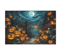 Halloween 1000 Pieces Puzzle for Adults, Puzzles for Adults 1000 pcs, Spooky Pumpkin Ghost Haunted House Jigsaw Puzzle, Challenging Puzzle Perfect for Game Nights, 30 X 20 in