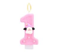 Halloween 1st Birthday Candle, Shinny Halloween Ghost Candle Spooky One Cake Topper Ghost Spooky First Birthday Decorations for Cake Decor Party Favors (Pink)