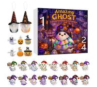 Halloween 24 Boxes Ghost Theme, Countdown Calendar for Halloween - Acrylic Ornament Decoration 2D for Parties Children Adults Girls Tree