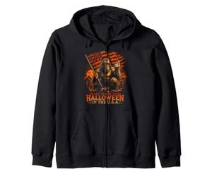 Halloween 250th Anniversary Bigfoot USA Flag Halloween Zip Hoodie