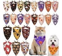 Halloween 30pcs Dog Bandanas Bulk, Soft Triangle Pet Scarf, Adjustable Washable Puppy Kerchief Bib, Cute Pet Accessories for Small Medium Large Dogs