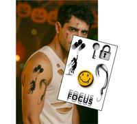 Halloween 3D FX Tattoos - A5 Sheet of Optical Illusion Temporary Tattoos (Hook Through Skin, Floating Girl, Key & More)