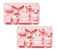 Halloween 3D Molds, 2PCS Silicone Pumpkin Baking Moulds Fun Ghost Chocolate Molds for DIY Cake Biscuit Fondant