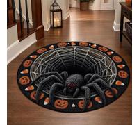 Halloween 3d optical illusion round rug,Soft & Durable Fabric Non-Slip Vortex Decor Carpet for Bedroom Living Room Halloween Home Party Decor