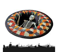 Halloween 3D Optical Illusion Trap Rug, Round Horror Visual Floor Mat