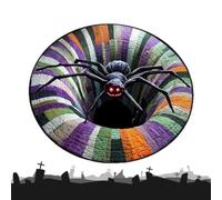Halloween 3D Optical Illusion Trap Rug, Round Horror Visual Floor Mat