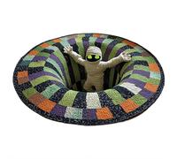 Halloween 3D Round Rug - Soft Durable Polyester Rug with Skeleton & Pumpkin Patterns, Washable Indoor/Outdoor Decorative for Living Room Bedroom Home Parties, Gifts for Halloween Fans (100cm Style B)