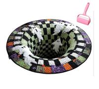 Halloween 3D Rug - Halloween Optical Illusion Rugs, Ghost Skeleton Pumpkin Patterns, Decorative Rugs with Depth Pattern, Soft & Durable Fabric, Halloween's Area Rugs for Living Room(B 15.7 * 15.7IN)