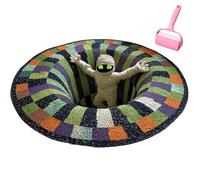 Halloween 3D Rug - Halloween Optical Illusion Rugs, Ghost Skeleton Pumpkin Patterns, Decorative Rugs with Depth Pattern, Soft & Durable Fabric, Halloween's Area Rugs for Living Room(A 31.49*31.48IN)