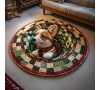 Halloween 3D Rug - Halloween Optical Illusion Rugs,Skeleton Pumpkin Decorative Rug with Depth Pattern Theme, Soft & Durable Fabric, Modern Home Decor Non-Slip Mats(A,23.6in)