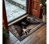 Halloween 3D Rug, Non-Slip Optical Illusion Rugs1PC S | Spooky Skeleton Mat, Black Gothic Skull Runner, Soft Fabric Carpet for Indoor Halloween Party,6,40cm*60cm