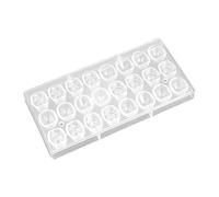 Halloween 3D Skull 24 Holes Chocolate Bar Molds,Clear Polycarbonate Chocolate Moulds,DIY Handmade Confectionery Baking Mold,Cake Maker Baking Pan, Bakeware Sweet Candy Dessert Tray