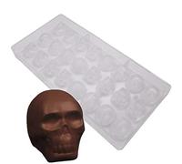Halloween 3D skull 24 Holes Chocolate Bar Molds,Clear Polycarbonate Chocolate Moulds,DIY Handmade Confectionery Baking Mold,Cake Maker Baking Pan, Bakeware Sweet Candy Dessert Tray