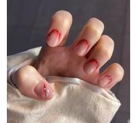 Halloween 3D Wound Press On Nails - Short Square Fake Nails with Bloody Gashes & Scars. Creepy False Nails Full Set with Glue for Zombie Costume & Halloween Horror Party