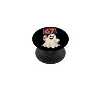 Halloween 67 Ghost Wooden Sign Funny Six Seven Meme PopSockets Adhesive PopGrip