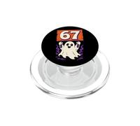 Halloween 67 Ghost Wooden Sign Funny Six Seven Meme PopSockets PopGrip for MagSafe