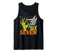 Halloween 67 Meme Six Seven Skeleton Zombie Hand Funny Alpha Tank Top