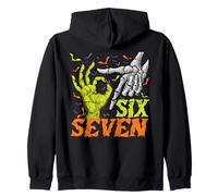 Halloween 67 Meme Six Seven Skeleton Zombie Hand Funny Alpha Zip Hoodie