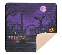 Halloween Abandoned Amusement Park Soft Foam Baby Gym & Activity Mat for Indoor Outdoor Washable Tummy Time Activity Mat for Babies Infants Toddlers, 50'' x 50''