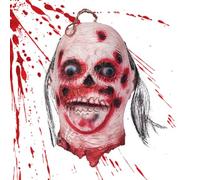 Halloween Accessories Cut Face Halloween Accessories for Cut Face | Scary Realistic Latex Decoration Bloody Face with Wig | No Smell Haunted House Decor