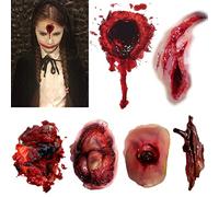 Halloween Accessories Temporary Tattoo, CARGEN Bloody Wound Makeup Stickers 6 Sheets for Halloween Make Up Cosplay Party Scar Tattoo Masquerade Prank Prop Decorations Face Tattoo Sticker