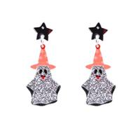 Halloween Acrylic Earrings - Cute Ghost & Pumpkin Dangle Earrings with Black Cat, Witch & Funny Designs - Perfect for Cosplay & Holidays, M, Acrylic, No Gemstone