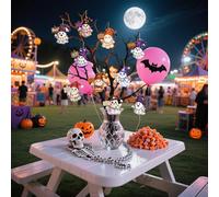 Halloween Acrylic Pendant Calendar | Count Down To Halloween With 24 Pendant Ghost Figures - Two Dimensional Flat Acrylic Reminder For Adults Children Youth School Bag