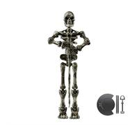 Halloween Action Figure Set, Dummy 13 Movable Skeleton Robot Stick Figures with Multi-Jointed Limbs, Fidget Toys for Kids, Boys, or Desktop Display Collectibles (Brown)