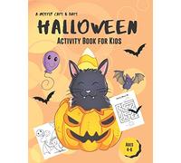 Halloween Activity Book for Kids: A Mostly Cats and Bats Workbook with Coloring, Word Search, Word Scramble and More!