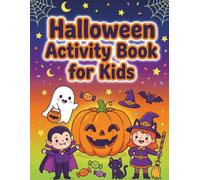 Halloween Activity Book for Kids: Cute Kawaii Coloring Pages with I Spy Counting, Mazes, and Shape Practice for Kids Ages 4-8