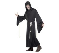 Smiffys Adult men's Grim Reaper Costume, Hooded Robe and Rope Belt, Legends of E