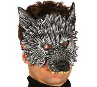 Halloween Adult Half Face Wolf Fancy Dress Foam Werewolf Face Mask Grey fg