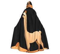 Halloween Adult Hooded Cape Cloak DDCXZPP Alpaca in the desert Picture Super Large Hooded Cloak with Bow Tie