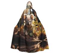 Halloween Adult Hooded Cape Cloak DDCXZPP Cute Koala Plant Picture Super Large Hooded Cloak with Bow Tie
