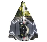 Halloween Adult Hooded Cape Cloak MSRHIUEF Animal Riding a Car Printing Super Large Hooded Cloak with Bow Tie