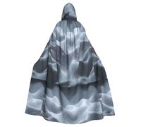 Halloween Adult Hooded Cape Cloak MSRHIUEF Art form mountains Printing Super Large Hooded Cloak with Bow Tie