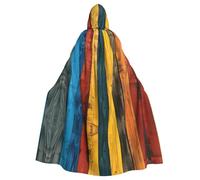 Halloween Adult Hooded Cape Cloak MSRHIUEF colorful wooden boards Printing Super Large Hooded Cloak with Bow Tie