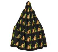 Halloween Adult Hooded Cape Cloak MSRHIUEF Cute little bear is playing Printing Super Large Hooded Cloak with Bow Tie