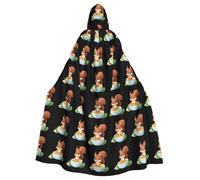 Halloween Adult Hooded Cape Cloak MSRHIUEF Delicious mushroom soup Printing Super Large Hooded Cloak with Bow Tie