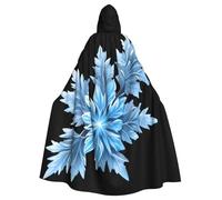 Halloween Adult Hooded Cape Cloak MSRHIUEF Ice crystals on flowers Printing Super Large Hooded Cloak with Bow Tie