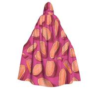 Halloween Adult Hooded Cape Cloak MSRHIUEF Pink sweet potatoes Printing Super Large Hooded Cloak with Bow Tie