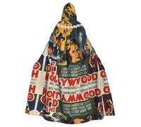Halloween Adult Hooded Cape Cloak MSRHIUEF The Old Hollywood Printing Super Large Hooded Cloak with Bow Tie