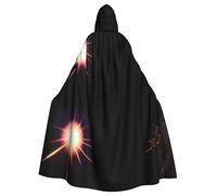Halloween Adult Hooded Cape Cloak MSRHIUEF Two suns Printing Super Large Hooded Cloak with Bow Tie