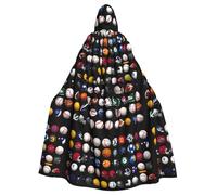 Halloween Adult Hooded Cape Cloak MSRHIUEF Various ball games Printing Super Large Hooded Cloak with Bow Tie