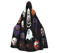 Halloween Adult Hooded Cape Cloak MSRHIUEF Various horror masks Printing Super Large Hooded Cloak with Bow Tie