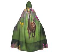 Halloween Adult Hooded Cape Cloak WHJSSF A beautiful deer Printed Super Large Hooded Cloak with Bow Tie