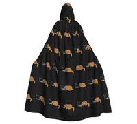 Halloween Adult Hooded Cape Cloak WHJSSF Capybara working hard Printed Super Large Hooded Cloak with Bow Tie