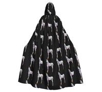 Halloween Adult Hooded Cape Cloak WHJSSF Colored zebra Printed Super Large Hooded Cloak with Bow Tie