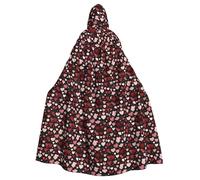 Halloween Adult Hooded Cape Cloak WHJSSF Give you unlimited love Printed Super Large Hooded Cloak with Bow Tie