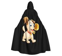 Halloween Adult Hooded Cape Cloak WHJSSF Puppy blowing the horn Printed Super Large Hooded Cloak with Bow Tie